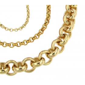 Necklace Belcher Chain Gold Plated 8 mm 90 cm