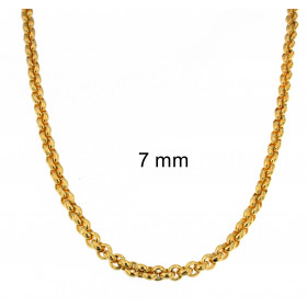 Erbskette vergoldet 14 mm breit, 90cm lang Halskette Damen Herren Anhängerkette