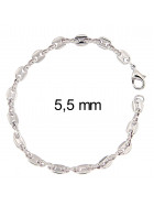 Bracelet Coffee bean Silver Plated 10 mm 23 cm Men Women Jewellery Anklet