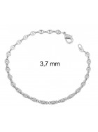 Bracelet catena Chicco di caffe placcato argento 10 mm 26 cm bijoux hommes femmes Cavigliere