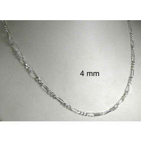 Necklace Figaro Chain Silver Plated 4 mm 55 cm