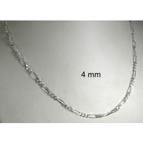 Necklace Figaro Chain Silver Plated 7 mm 65 cm