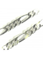 Collar cadena Figaro chapado en plata 7 mm 65 cm