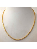 Venezianakette 925 Silber 18kt vergoldet 3,8 mm breit 40 cm lang Halskette