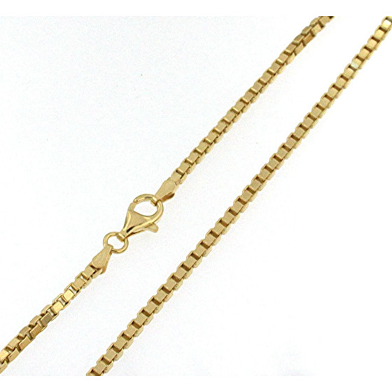 Collar Cadena veneciano plata de ley chapada en oro 2,5 mm 80 cm