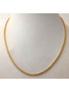 Collar Cadena veneciano plata de ley chapada en oro 2,5 mm 80 cm