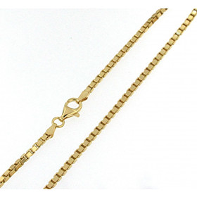 Bracelet mailles vénitiennes 925 argent plaqué or 2,5 mm largeur, longueur sélectionnable
