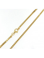 Venetian Box Chain Bracelet Sterling Silver Gold Plated 2,5 mm width 17 cm length