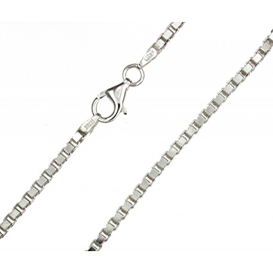 Venetian Box Chain Necklace, solid sterling silver 2,5mm 40cm