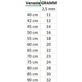 Collana Veneziana 925 argento uomo donna 2,5 mm 40 cm