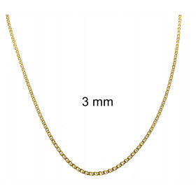 Steg-Panzerkette vergoldet Goldkette 3mm breit, 40cm lang Halskette Damen Herren Anhängerkette