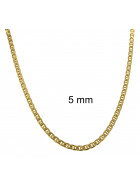 Steg-Panzerkette vergoldet Goldkette 7mm breit, 65cm lang Halskette Damen Herren