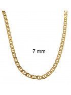 Necklace Curb Chain Gold Doublé 7 mm 65 cm