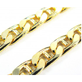 Steg-Panzerkette Gold Doublé Goldkette 7mm breit, 90cm lang Halskette Damen Herren