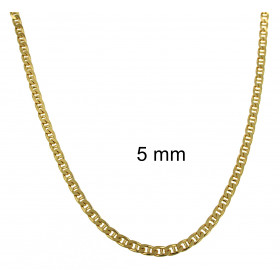 Steg-Panzerkette Gold Doublé Goldkette 7mm breit, 100cm lang Halskette Damen Herren