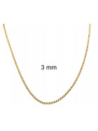 Collar cadena Grumetta chapado en oro 7 mm 100 cm