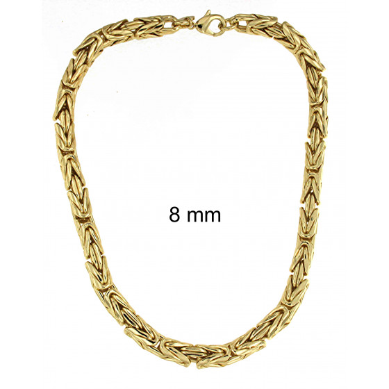 Collana In Catena A Rolo Bizantina In Oro Giallo 10K Tutte Le Misure