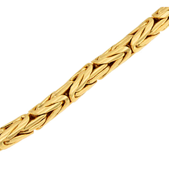 Collar cadena bizantino redondo chapado en oro doublé 2,5 mm 100 cm