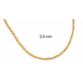 Collar cadena bizantino redondo chapado en oro doublé 2,5 mm 100 cm