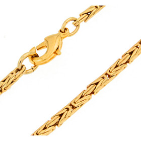 Collar cadena bizantino redondo chapado en oro doublé 2,5 mm 100 cm