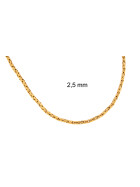 Collar cadena bizantino redondo chapado en oro doublé 2,5 mm 100 cm