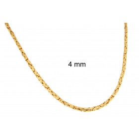 Collar cadena bizantino redondo chapado en oro 4 mm 90 cm