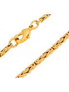 Collar cadena bizantino redondo chapado en oro 4 mm 100 cm