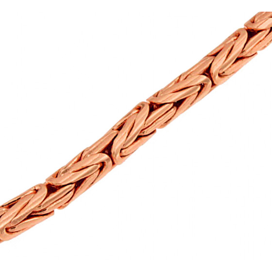BRACELET round Byzantine CHAIN 18ct Rose Gold Doublé Or Plated Men Women Jewelry