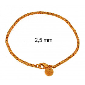 Königsarmband rund Rosegold vergoldet 2,5 mm breit, 16 cm