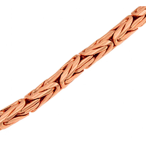 Königsarmband rund Rosegold vergoldet 4 mm breit, 21 cm