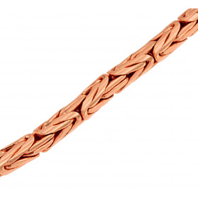 Königsarmband rund Rosegold vergoldet 4 mm breit, 21 cm