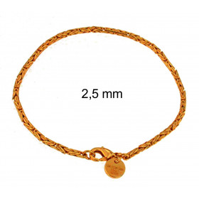 Königsarmband rund Rosegold vergoldet 4 mm breit, 21 cm