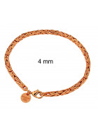 Königsarmband rund Rosegold vergoldet 4 mm breit, 21 cm