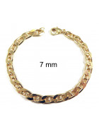 Bracelet chaine Gourmette plaqué or 7 mm 25 cm