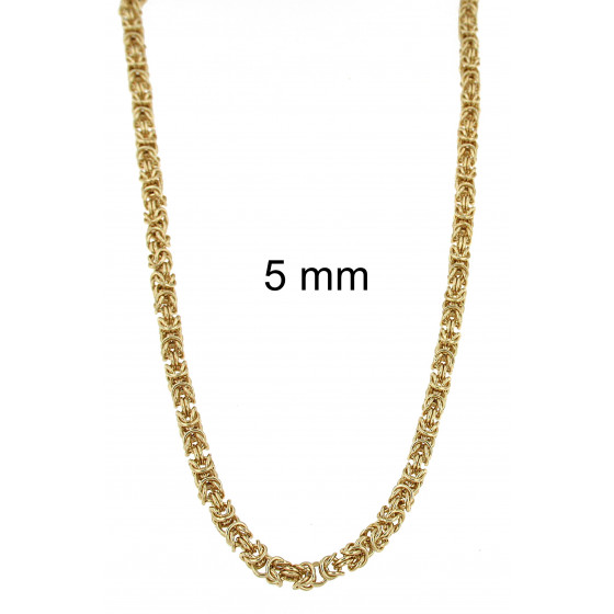 Collana catena bizantina rotonda placcata oro o doublé