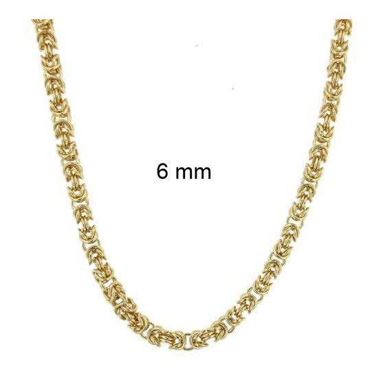Necklace round Kings Royal Byzantine Chain Gold Plated or Doublé