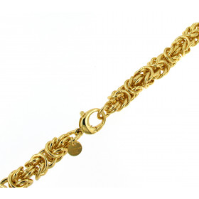 Collar cadena bizantino redondo chapado en oro...
