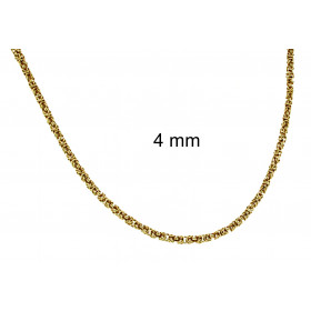 Collar cadena bizantino redondo chapado en oro doublé 10 mm 75 cm