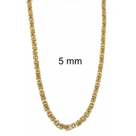 Necklace round Kings Royal Byzantine Chain Gold Doublé 10 mm 75 cm