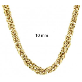 Necklace round Kings Royal Byzantine Chain Gold Doublé 10 mm 75 cm