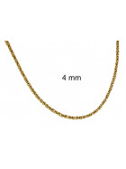 Collana catena bizantina rotonda placcata oro doublé 10 mm 75 cm