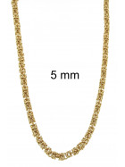 Collar cadena bizantino redondo chapado en oro doublé 10 mm 75 cm