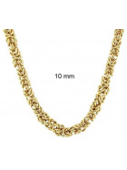 Collar cadena bizantino redondo chapado en oro doublé 10 mm 75 cm