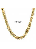 Necklace round Kings Royal Byzantine Chain Gold Doublé 10 mm 75 cm