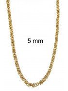 Collar cadena bizantino redondo chapado en oro doublé 10 mm 90 cm
