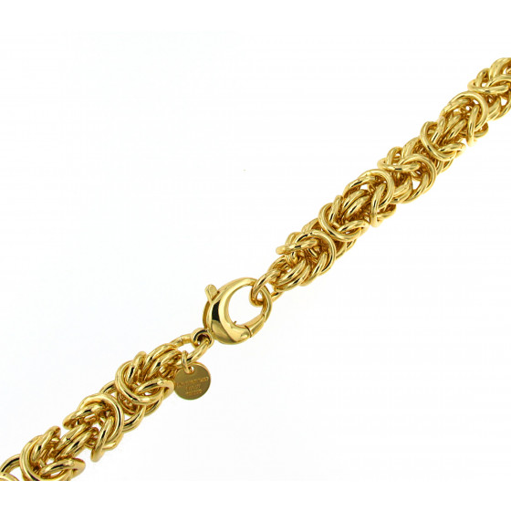Collier chaine royal byzantin rond plaqué or 10 mm 45 cm
