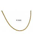 Collana catena bizantina rotonda placcata oro 10 mm 45 cm