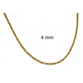 Necklace round Kings Royal Byzantine Chain Gold Plated 10 mm 100 cm