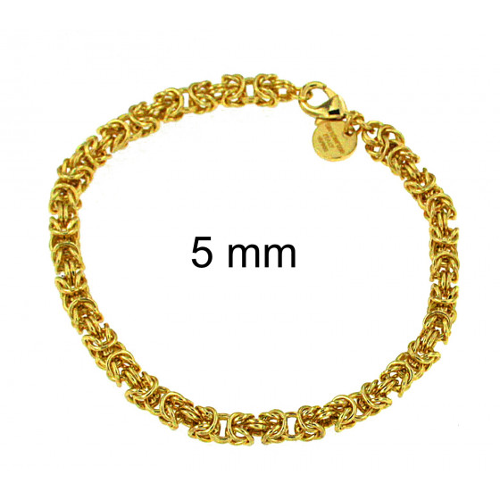 Bracelet round Kings Royal Byzantine Chain Gold Plated