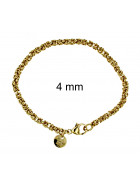 Königsarmband rund vergoldet 4 mm breit, 16 cm lang